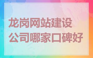 龙岗网站建设公司哪家口碑好