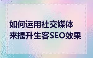 如何运用社交媒体来提升生客SEO效果