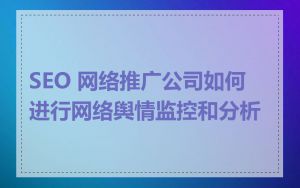 SEO 网络推广公司如何进行网络舆情监控和分析