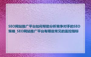 SEO网站推广平台如何帮助分析竞争对手的SEO策略_SEO网站推广平台有哪些常见的监控指标