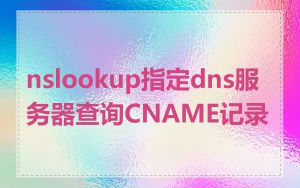 nslookup指定dns服务器查询CNAME记录