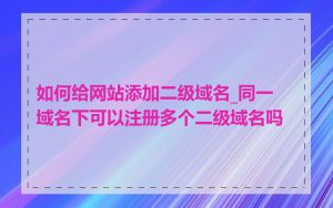 如何给网站添加二级域名_同一域名下可以注册多个二级域名吗