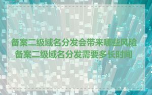 备案二级域名分发会带来哪些风险_备案二级域名分发需要多长时间