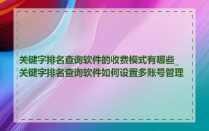 关键字排名查询软件的收费模式有哪些_关键字排名查询软件如何设置多账号管理