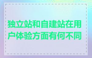 独立站和自建站在用户体验方面有何不同