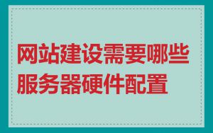 网站建设需要哪些服务器硬件配置