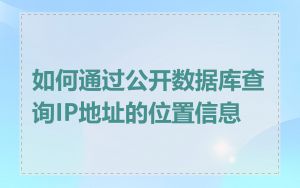 如何通过公开数据库查询IP地址的位置信息