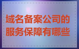 域名备案公司的服务保障有哪些