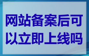 网站备案后可以立即上线吗