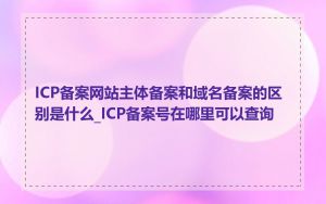 ICP备案网站主体备案和域名备案的区别是什么_ICP备案号在哪里可以查询