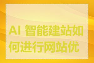 AI 智能建站如何进行网站优化