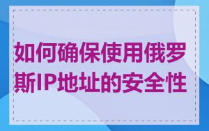 如何确保使用俄罗斯IP地址的安全性