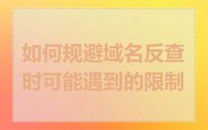 如何规避域名反查时可能遇到的限制