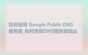 如何使用 Google Public DNS 服务器_如何查找DNS服务器地址