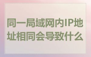 同一局域网内IP地址相同会导致什么