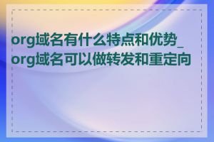 org域名有什么特点和优势_org域名可以做转发和重定向吗