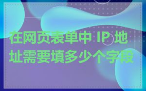 在网页表单中 IP 地址需要填多少个字段