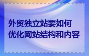 外贸独立站要如何优化网站结构和内容