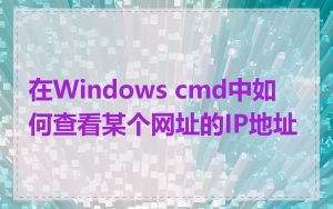 在Windows cmd中如何查看某个网址的IP地址