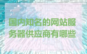 国内知名的网站服务器供应商有哪些