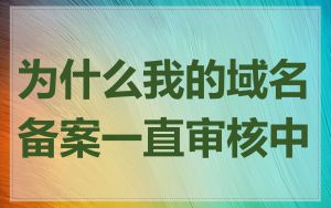 为什么我的域名备案一直审核中