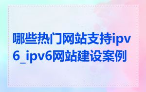 哪些热门网站支持ipv6_ipv6网站建设案例