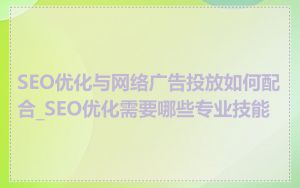 SEO优化与网络广告投放如何配合_SEO优化需要哪些专业技能