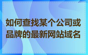 如何查找某个公司或品牌的最新网站域名