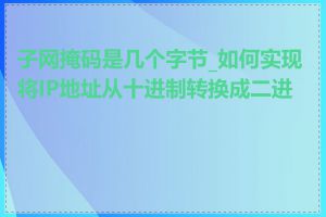 子网掩码是几个字节_如何实现将IP地址从十进制转换成二进制