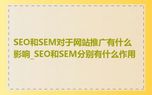 SEO和SEM对于网站推广有什么影响_SEO和SEM分别有什么作用