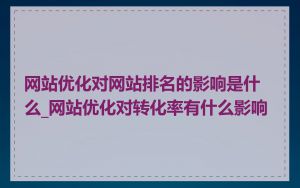 网站优化对网站排名的影响是什么_网站优化对转化率有什么影响