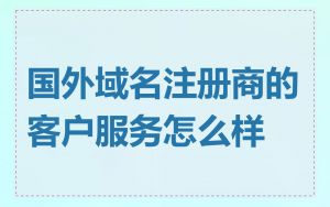 国外域名注册商的客户服务怎么样