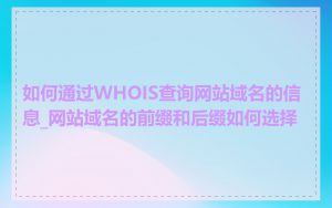 如何通过WHOIS查询网站域名的信息_网站域名的前缀和后缀如何选择