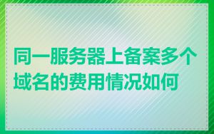 同一服务器上备案多个域名的费用情况如何