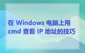 在 Windows 电脑上用 cmd 查看 IP 地址的技巧