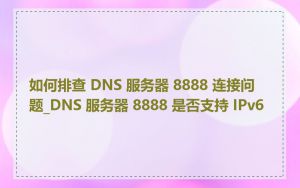 如何排查 DNS 服务器 8888 连接问题_DNS 服务器 8888 是否支持 IPv6