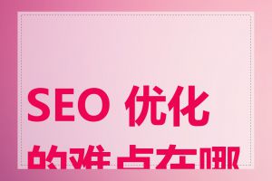 SEO 优化的难点在哪里