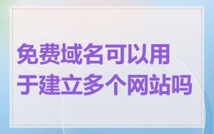 免费域名可以用于建立多个网站吗