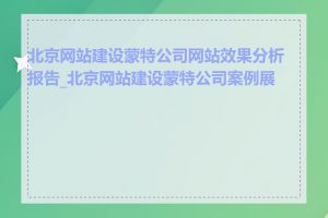 北京网站建设蒙特公司网站效果分析报告_北京网站建设蒙特公司案例展示