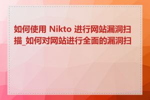 如何使用 Nikto 进行网站漏洞扫描_如何对网站进行全面的漏洞扫描