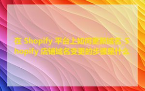 在 Shopify 平台上如何更新域名_Shopify 店铺域名变更的步骤是什么