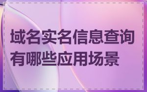 域名实名信息查询有哪些应用场景