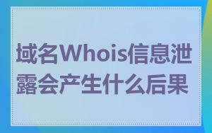 域名Whois信息泄露会产生什么后果