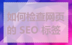 如何检查网页的 SEO 标签