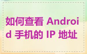 如何查看 Android 手机的 IP 地址