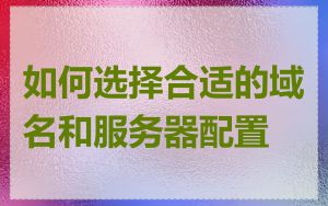 如何选择合适的域名和服务器配置