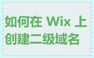 如何在 Wix 上创建二级域名