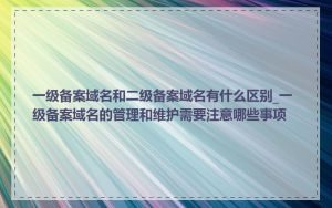 一级备案域名和二级备案域名有什么区别_一级备案域名的管理和维护需要注意哪些事项