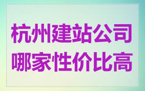 杭州建站公司哪家性价比高