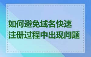 如何避免域名快速注册过程中出现问题